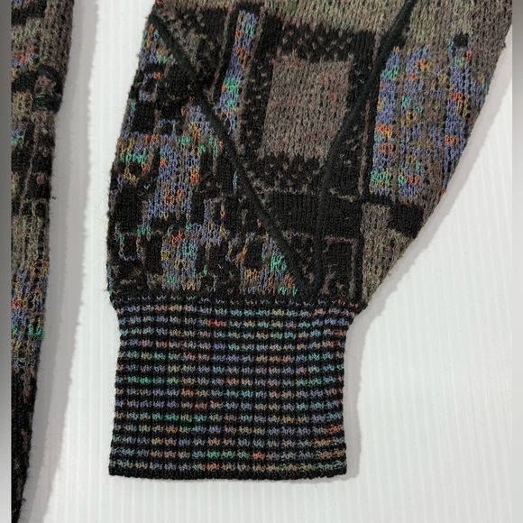 Vintage Mondo di Marco Men's Gray Black Cotton Linen Sweater Size M Italy Cosby - Picture 3 of 12